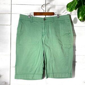 Sonoma Life + Style Green Bermuda Shorts Womens Size 12 Cotton Blend Casual